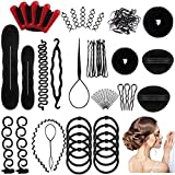 25pcs Accesorios de Peinado, peinados utensilios,Herramientas Accesorios Hacedor Braid Cabello Trenzado Peinado Clip Herramientas para Diseño de Espuma para Niñas Mujeres con pelo DIY