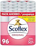 Scottex Original Papel higiénico, rollos dos capas que proporcionan el equilibro adecuado en suavidad y resistencia, 96 Unidad (Paquete de 1)