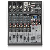 Behringer Mezclador Behringer XENYX X1204USB Premium de 12 entradas y 2/2 buses con preamplificadores y compresores de micrófono XENYX, ecualizadores británicos, Color Plata