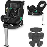 LIONELO BRAAM i-Size Silla de Coche para Bebé Giratoria 0-36kg, Instalación Delantera y Trasera, sistema de anclaje ISOFIX+, pie estabilizador, Reposacabezas y Respaldo Ajustable