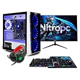 NitroPC - Pack Bronze | PC Gaming Completo (AMD Ryzen 5 4650G 6/12 4.2GHz, RX Vega 7, RAM 16GB, M.2 1TB, Windows 11 | WiFi, Monitor 24", Teclado, ratón, Auriculares) Ordenador sobremesa