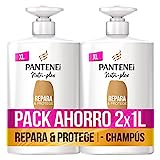 Pantene Champú Pelo Repara Y Protege Nutri Pro-V, Fórmula Pro-V + Antioxidantes, Para Pelo Seco Y Dañado, 2 x 1000 ML