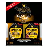 Maddox Detail - Leather Care Kit 500ml | Limpiador y Acondicionador de Cuero y Piel | Incluye Microfibra | Kit Limpiador de Tapicería de Coche.