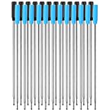 24 Piezas de Recambios de Bolígrafos de Punta de Bola Reemplazables Negros Escritura Lisa 4,5 Pulgadas (11,6 cm) y 1 mm Punta Medium (Negro y Azul)