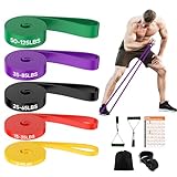 Fokky Bandas Elasticas Musculacion[Set of 5], Gomas Elasticas Musculacion Cintas Elasticas Musculacion con Bolsa de Transporte para Entrenar Powerlifting Fitness Yoga