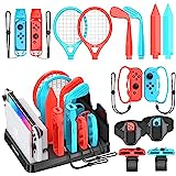 Tokluck 15 en 1 Accesorios Switch Sports 2023, Kit de Accesorios para Nintendo Switch Sports con Organizador para Consola Switch/OLED y Accesorios de Juegos Deportivos Switch Sports