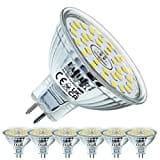 EACLL Bombillas LED GU5.3 Blanco Frío, 6W Equivalente 50W MR16 Halógena, Pack de 6, Focos Sin Parpadeo AC/DC 12V, 6000K 485 Lúmenes 120 ° Spotlight, Lámpara Reflectora no Regulable