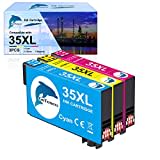 GoToners Cartuchos de tinta XL de 3 colores compatibles para Epson 35 multicolor, compatibles con WF-4720 WF-4725 WF-4730 WF-4740 (1 cian, 1 magenta, 1 amarillo)