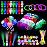 Ainiv Paquete de 92 Artículos Luminosos para Fiestas, Pulseras Luminosas Fluorescentes, Palos Luminosos Boda, Pack Fiesta Palos Luminosos Decoraciones para Cumpleaños Fiesta Halloween Navidad Regalo