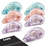 Vinuwu 6Pcs Celo Doble Cara, Pegamento en Cinta Roller, Cinta Adhesiva Doble Cara Transparente Dispensador, Accesorios de Libro de Recortes para Tarjetas de álbum de proceso Journal - 6mmx6m