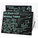 Czemo Tableta de Escritura LCD 14,3 Pulgadas, Reutilizables Pizarra Electrónica Tableta Escritura LCD Adulto Pizarra mágica para Dibujar, Oficina, Aula, Notas, Color único