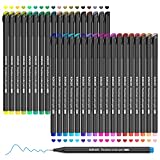 Koilox Juego de rotuladores fineliner de 36 colores, punta de 0,4 mm, punta fina para dibujar y escribir bocetos, diarios, notas, cómics, libro para colorear cómics, libro para colorear