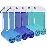 SZELAM Toalla de refrigeración, 6 Paquetes de Toallas de Hielo, Toalla fría Suave y Transpirable, Toalla de Microfibra para Yoga, Gimnasio, Entrenamiento, Deportes, Fitness, Correr, Camping,