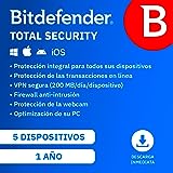 Bitdefender Total Security 2024 | 5 Dispositivos | 1 año | PC/Mac/Móvil | Código de activación enviado por email