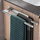 Dvocel Toalleros Adhesivos sin Taladro, para Montaje en Pared, 304 Acero Inoxidable 39 CM Toallero Doble Barra para Baño y Cocina